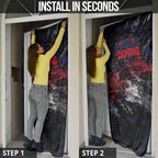Melbourne Demons Door Cover Urban Graffiti Street Art - Bold Abstract Spray Paint