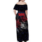 Melbourne Demons Family Matching Off Shoulder Maxi Dress and Hawaiian Shirt Urban Graffiti Street Art - Bold Abstract Spray Paint