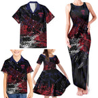 Melbourne Demons Family Matching Tank Maxi Dress and Hawaiian Shirt Urban Graffiti Street Art - Bold Abstract Spray Paint