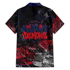 Melbourne Demons Family Matching Tank Maxi Dress and Hawaiian Shirt Urban Graffiti Street Art - Bold Abstract Spray Paint