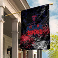Melbourne Demons Garden Flag Urban Graffiti Street Art - Bold Abstract Spray Paint
