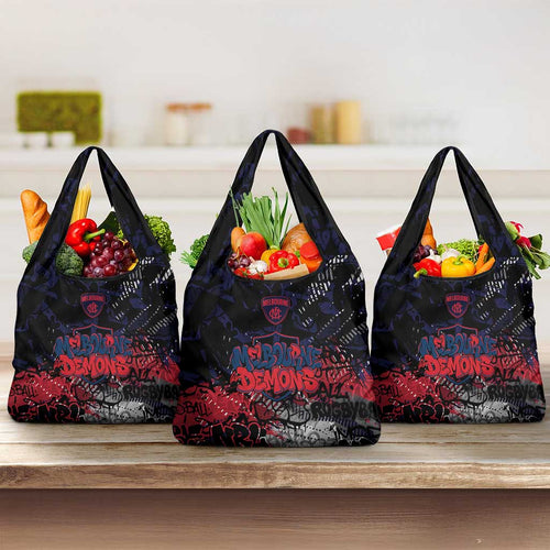 Melbourne Demons Grocery Bag Urban Graffiti Street Art - Bold Abstract Spray Paint