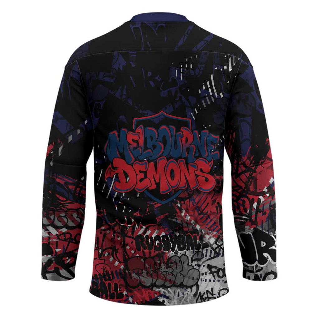 Melbourne Demons Hockey Jersey Urban Graffiti Street Art - Bold Abstract Spray Paint