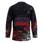 Melbourne Demons Hockey Jersey Urban Graffiti Street Art - Bold Abstract Spray Paint