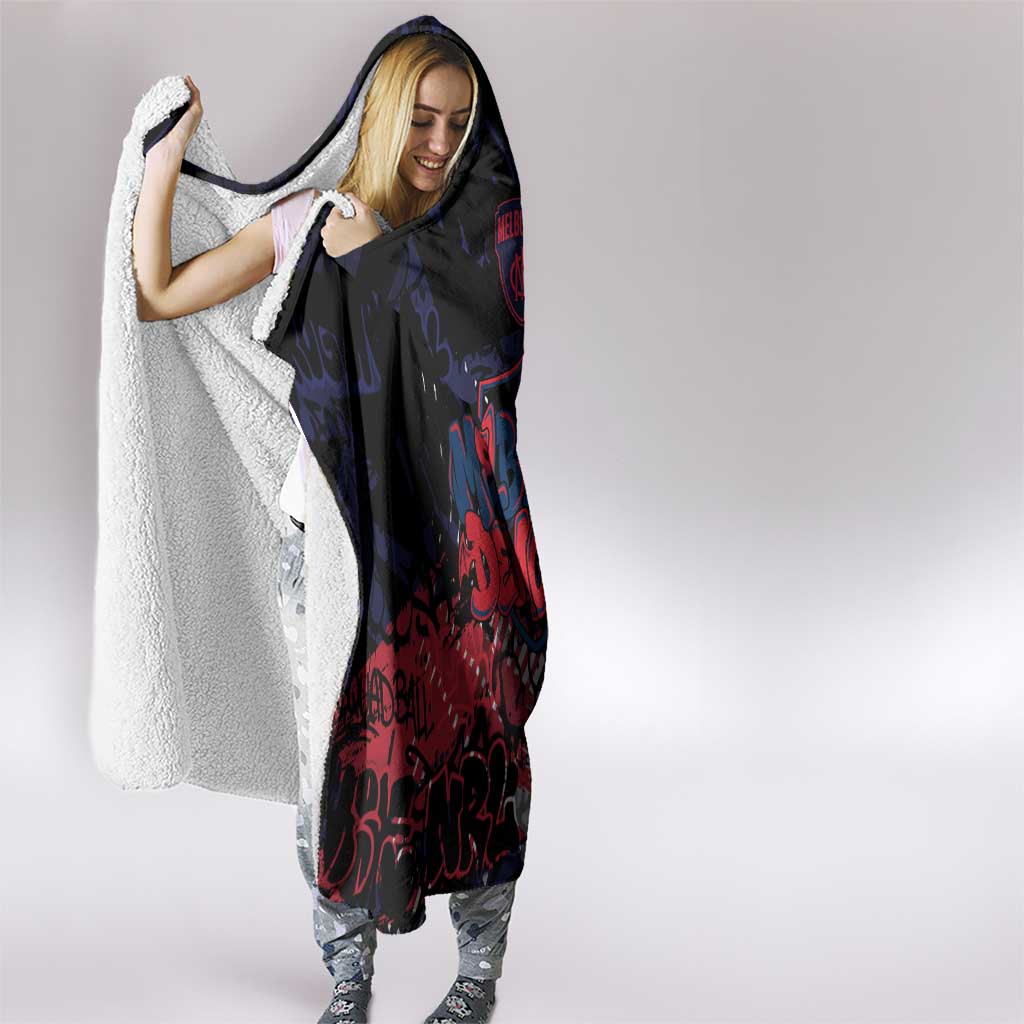 Melbourne Demons Hooded Blanket Urban Graffiti Street Art - Bold Abstract Spray Paint