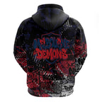 Melbourne Demons Hoodie Urban Graffiti Street Art - Bold Abstract Spray Paint