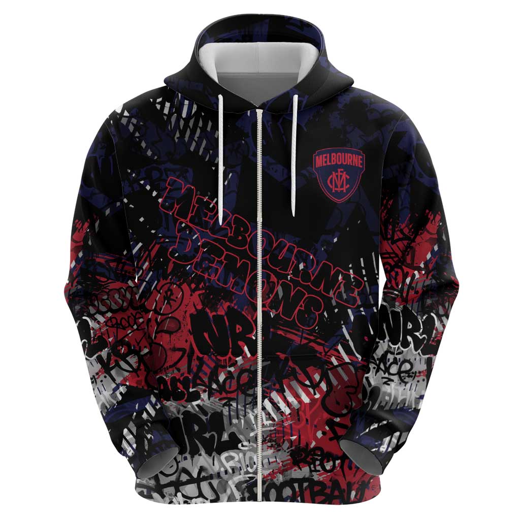 Melbourne Demons Hoodie Urban Graffiti Street Art - Bold Abstract Spray Paint