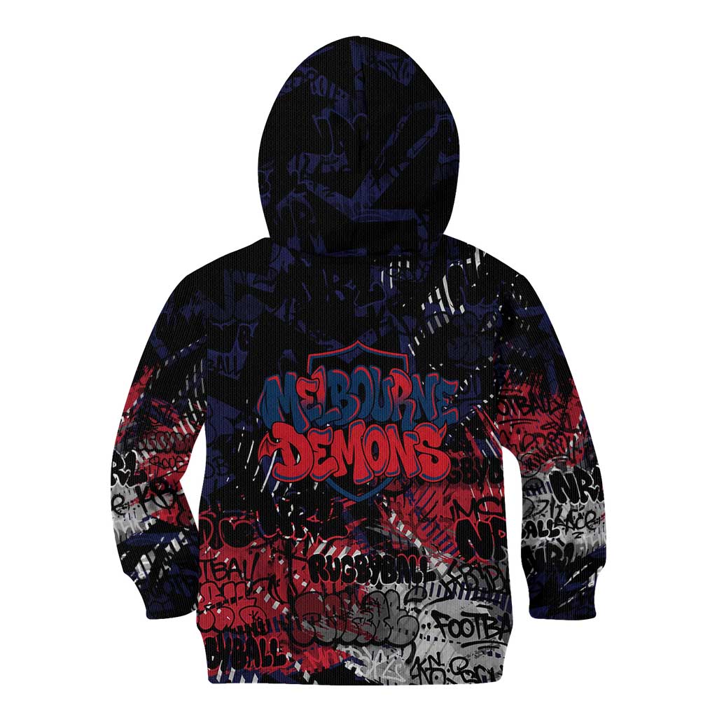 Melbourne Demons Kid Hoodie Urban Graffiti Street Art - Bold Abstract Spray Paint