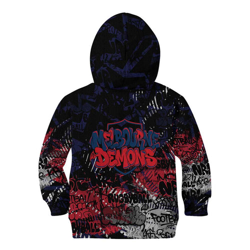 Melbourne Demons Kid Hoodie Urban Graffiti Street Art - Bold Abstract Spray Paint