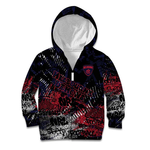 Melbourne Demons Kid Hoodie Urban Graffiti Street Art - Bold Abstract Spray Paint