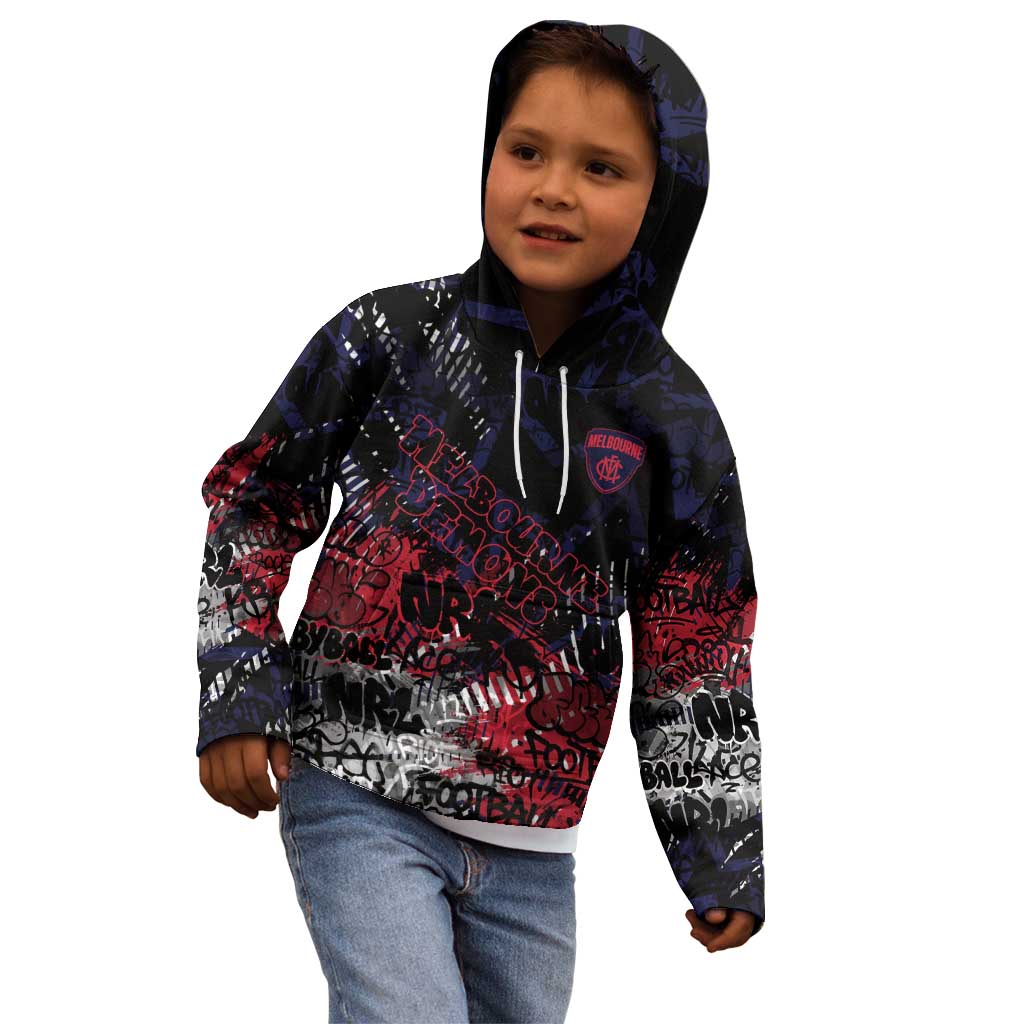 Melbourne Demons Kid Hoodie Urban Graffiti Street Art - Bold Abstract Spray Paint