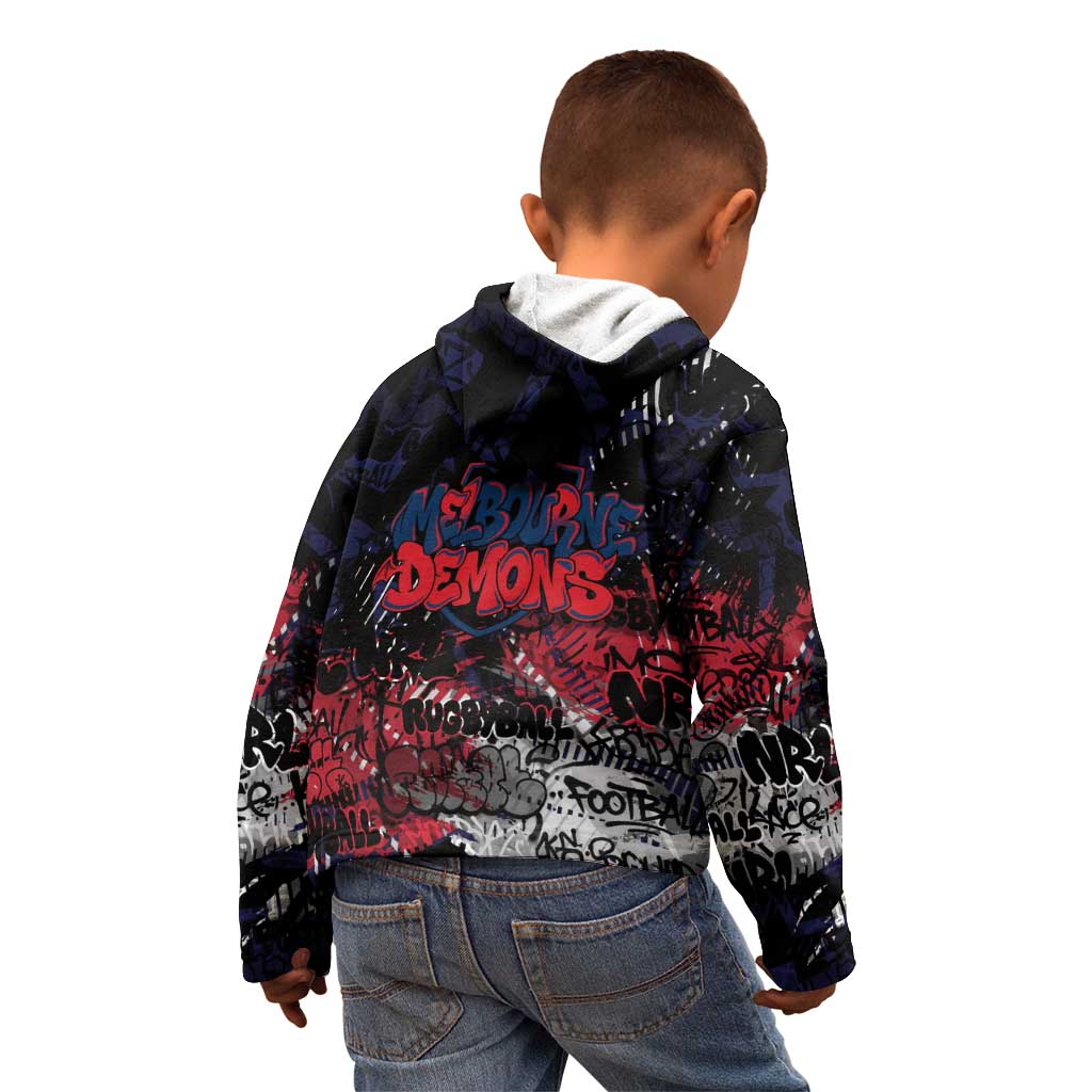 Melbourne Demons Kid Hoodie Urban Graffiti Street Art - Bold Abstract Spray Paint