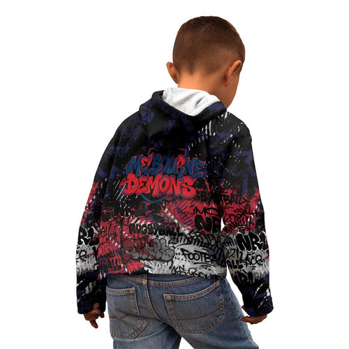 Melbourne Demons Kid Hoodie Urban Graffiti Street Art - Bold Abstract Spray Paint
