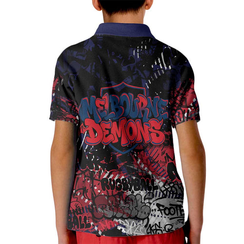 Melbourne Demons Kid Polo Shirt Urban Graffiti Street Art - Bold Abstract Spray Paint