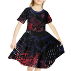 Melbourne Demons Kid Short Sleeve Dress Urban Graffiti Street Art - Bold Abstract Spray Paint