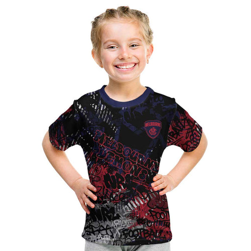 Melbourne Demons Kid T Shirt Urban Graffiti Street Art - Bold Abstract Spray Paint