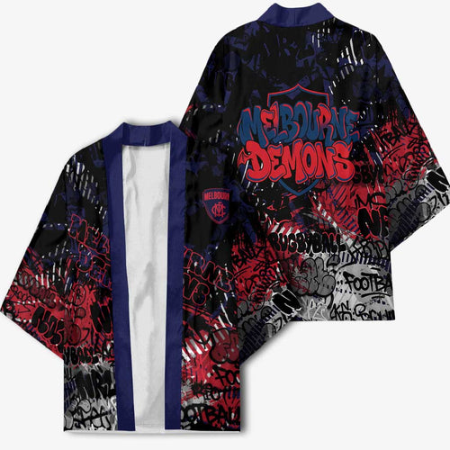 Melbourne Demons Kimono Urban Graffiti Street Art - Bold Abstract Spray Paint