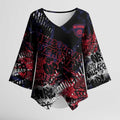 Melbourne Demons Kimono Sleeve Blouse Urban Graffiti Street Art - Bold Abstract Spray Paint