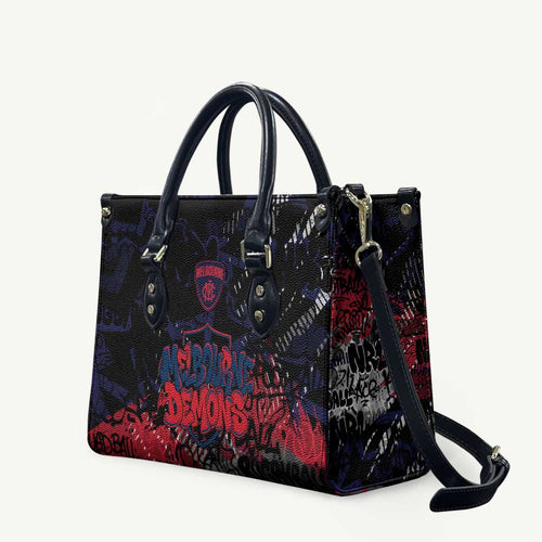 Melbourne Demons Leather Bag Urban Graffiti Street Art - Bold Abstract Spray Paint