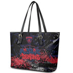 Melbourne Demons Leather Tote Bag Urban Graffiti Street Art - Bold Abstract Spray Paint