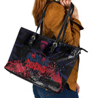 Melbourne Demons Leather Tote Bag Urban Graffiti Street Art - Bold Abstract Spray Paint