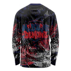 Melbourne Demons Long Sleeve Shirt Urban Graffiti Street Art - Bold Abstract Spray Paint