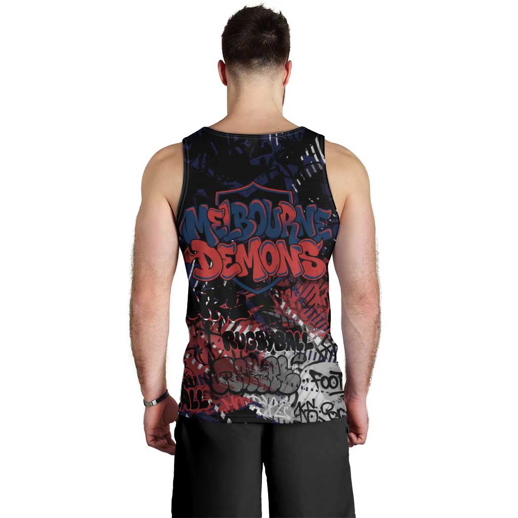 Melbourne Demons Men Tank Top Urban Graffiti Street Art - Bold Abstract Spray Paint