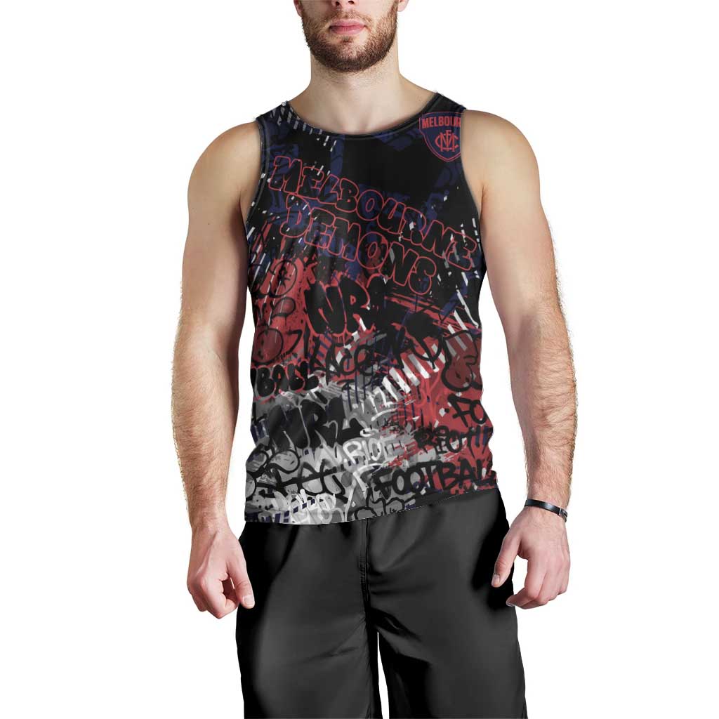 Melbourne Demons Men Tank Top Urban Graffiti Street Art - Bold Abstract Spray Paint