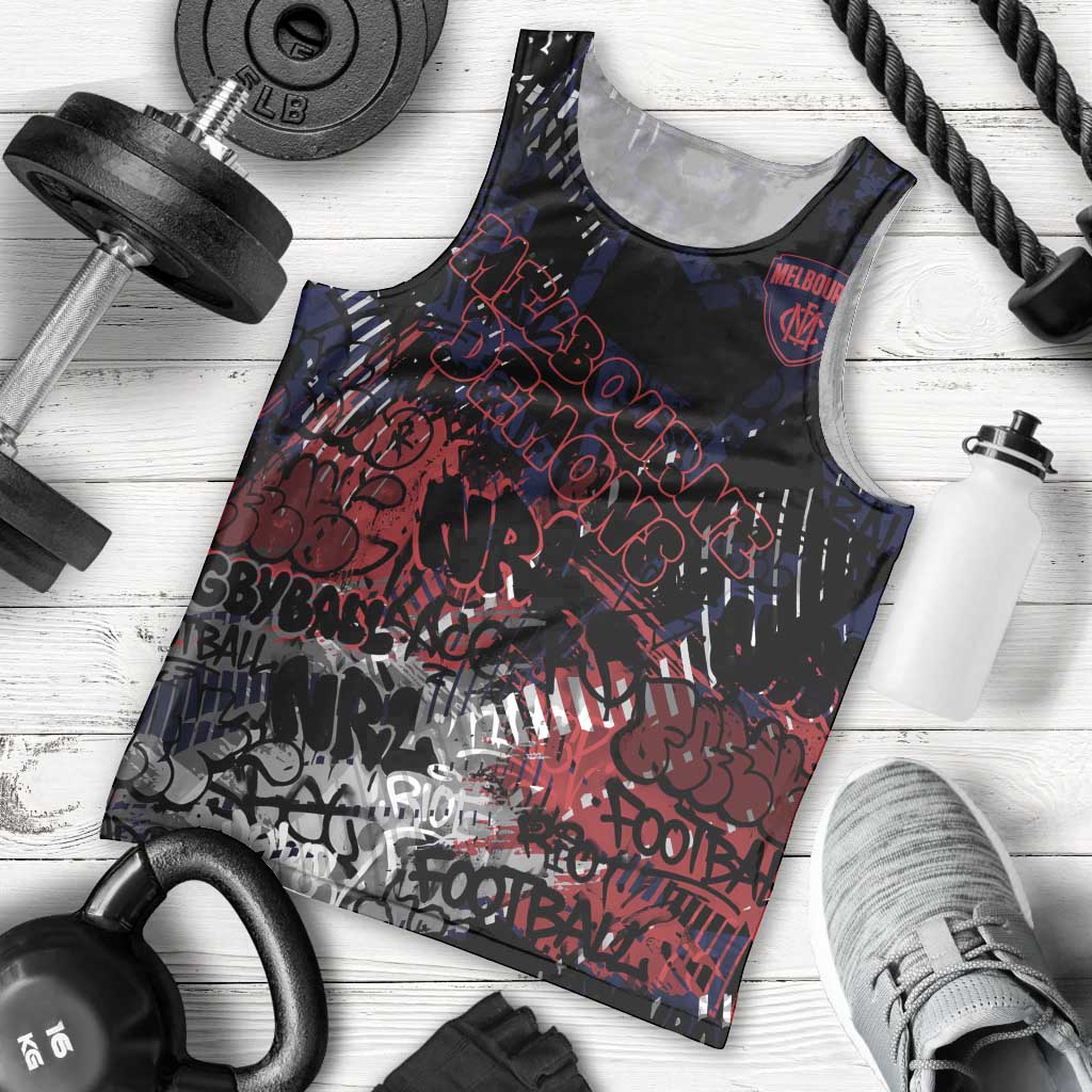 Melbourne Demons Men Tank Top Urban Graffiti Street Art - Bold Abstract Spray Paint