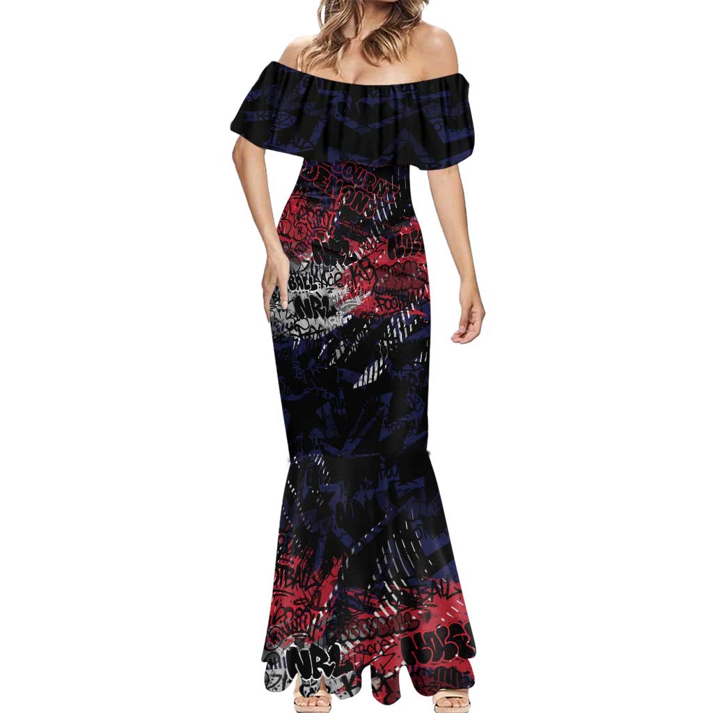 Melbourne Demons Mermaid Dress Urban Graffiti Street Art - Bold Abstract Spray Paint