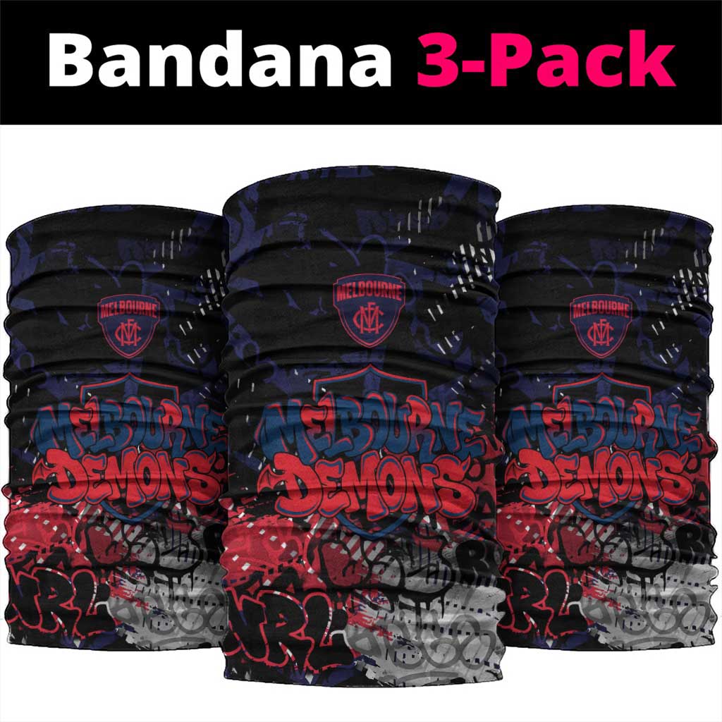 Melbourne Demons Neck Gaiter Urban Graffiti Street Art - Bold Abstract Spray Paint