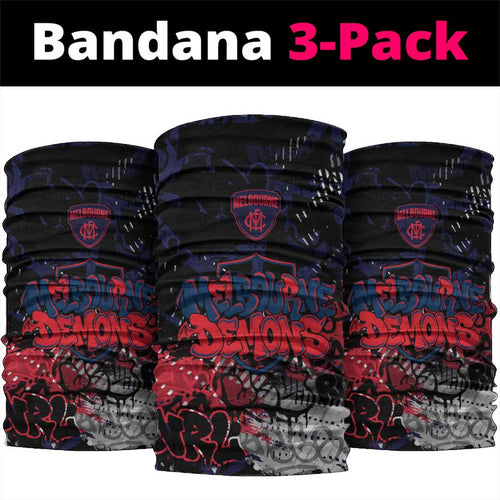 Melbourne Demons Neck Gaiter Urban Graffiti Street Art - Bold Abstract Spray Paint