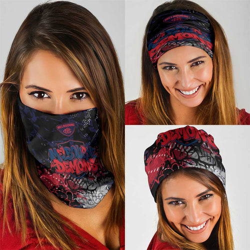 Melbourne Demons Neck Gaiter Urban Graffiti Street Art - Bold Abstract Spray Paint