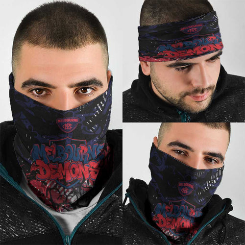 Melbourne Demons Neck Gaiter Urban Graffiti Street Art - Bold Abstract Spray Paint