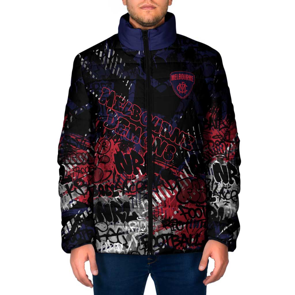 Melbourne Demons Padded Jacket Urban Graffiti Street Art - Bold Abstract Spray Paint