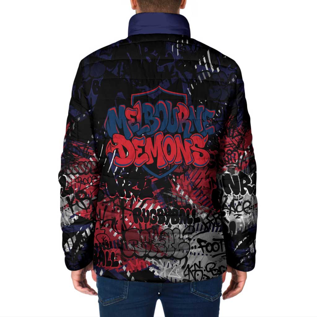Melbourne Demons Padded Jacket Urban Graffiti Street Art - Bold Abstract Spray Paint