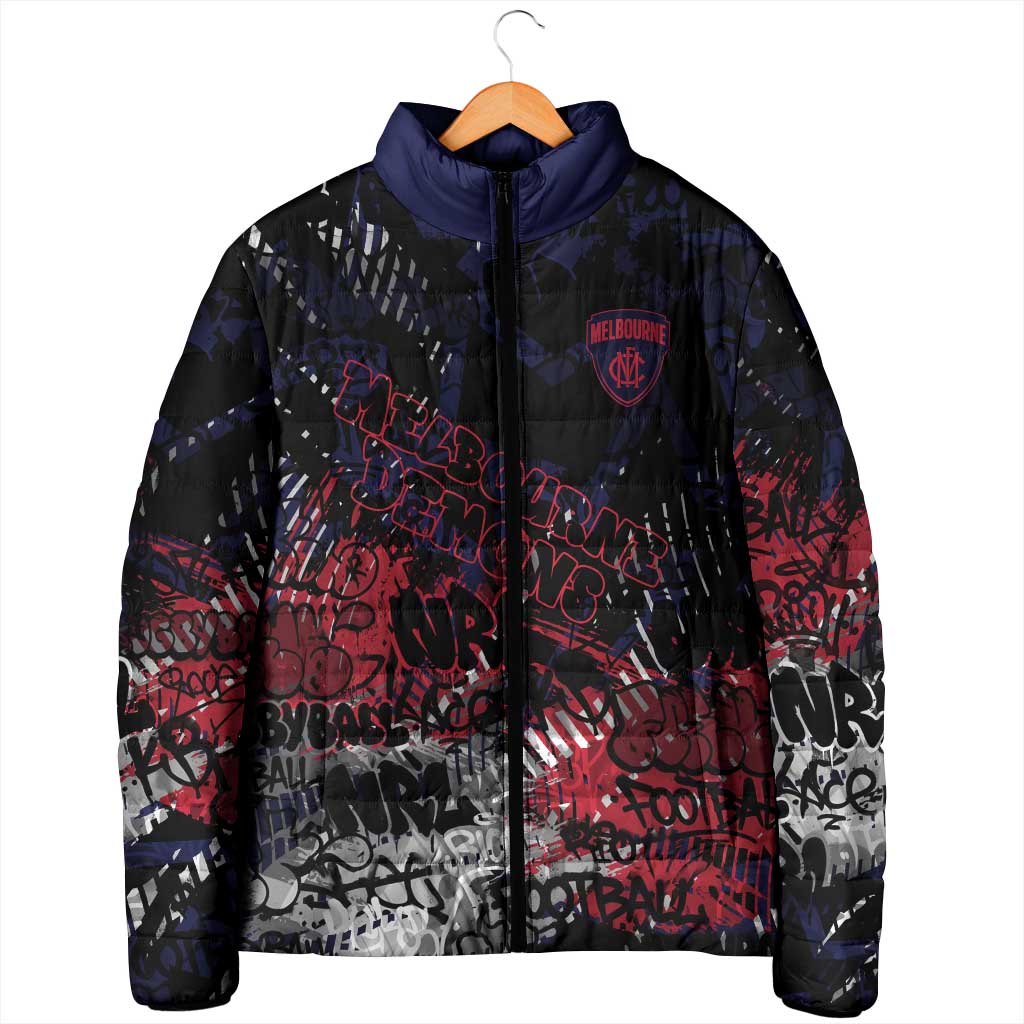 Melbourne Demons Padded Jacket Urban Graffiti Street Art - Bold Abstract Spray Paint