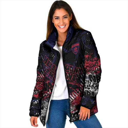 Melbourne Demons Padded Jacket Urban Graffiti Street Art - Bold Abstract Spray Paint