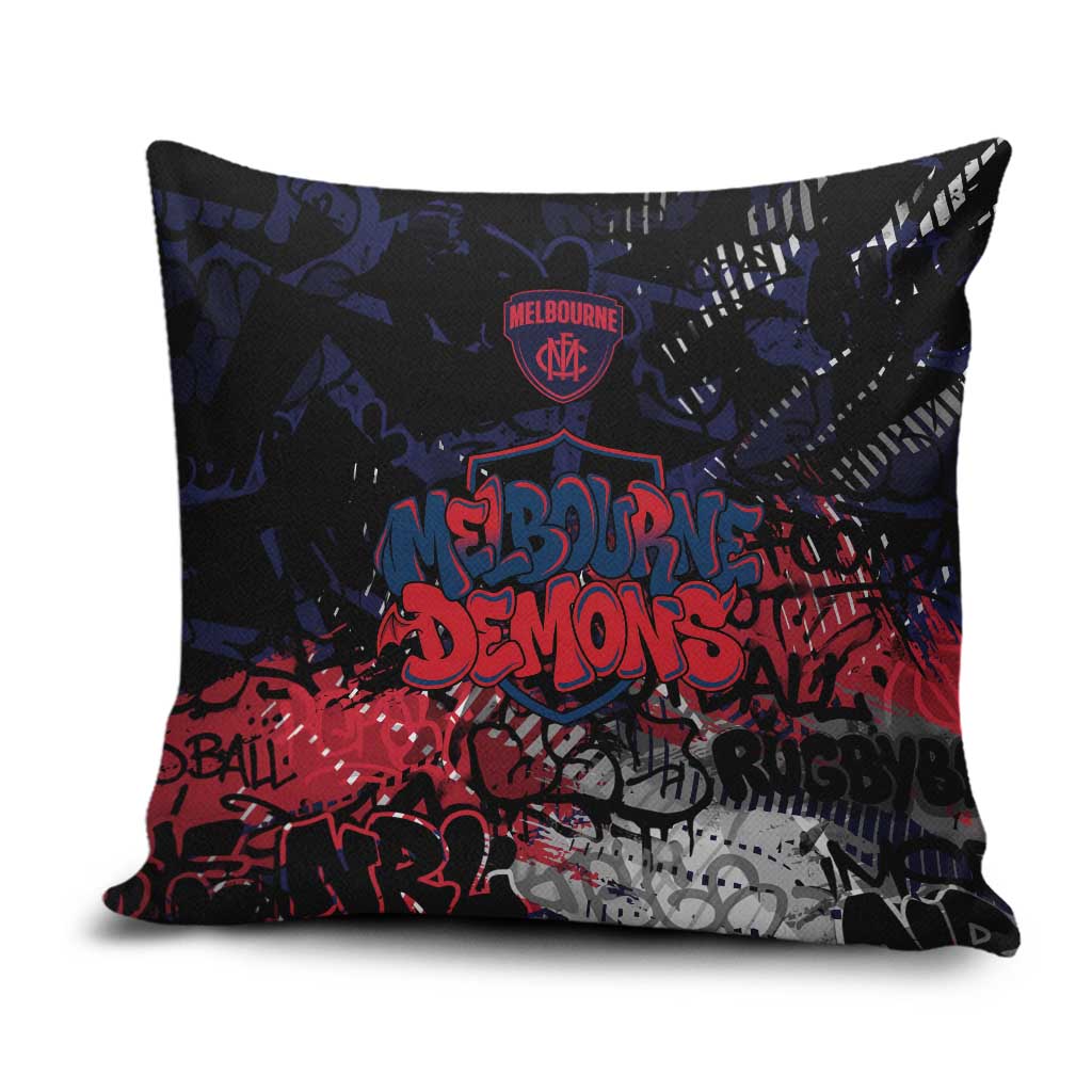 Melbourne Demons Pillow Cover Urban Graffiti Street Art - Bold Abstract Spray Paint