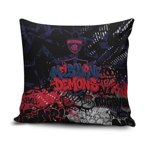 Melbourne Demons Pillow Cover Urban Graffiti Street Art - Bold Abstract Spray Paint