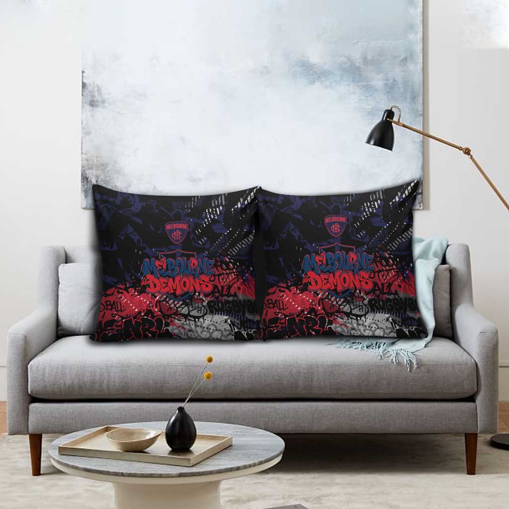 Melbourne Demons Pillow Cover Urban Graffiti Street Art - Bold Abstract Spray Paint