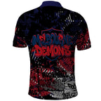Melbourne Demons Polo Shirt Urban Graffiti Street Art - Bold Abstract Spray Paint