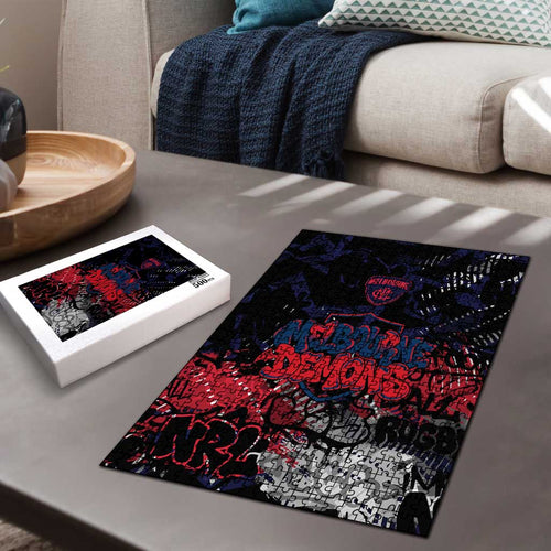Melbourne Demons Puzzle Urban Graffiti Street Art - Bold Abstract Spray Paint