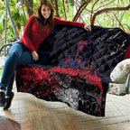 Melbourne Demons Quilt Urban Graffiti Street Art - Bold Abstract Spray Paint