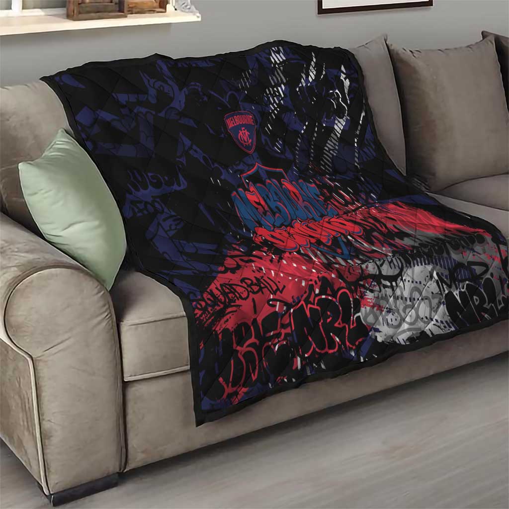 Melbourne Demons Quilt Urban Graffiti Street Art - Bold Abstract Spray Paint