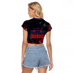 Melbourne Demons Raglan Cropped T Shirt Urban Graffiti Street Art - Bold Abstract Spray Paint