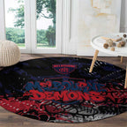 Melbourne Demons Round Carpet Urban Graffiti Street Art - Bold Abstract Spray Paint
