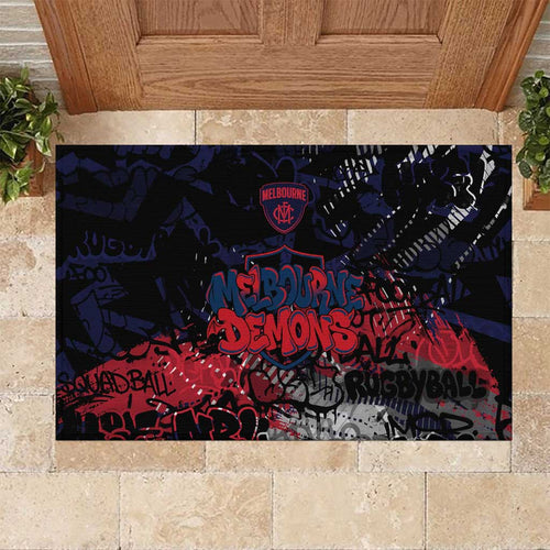 Melbourne Demons Rubber Doormat Urban Graffiti Street Art - Bold Abstract Spray Paint