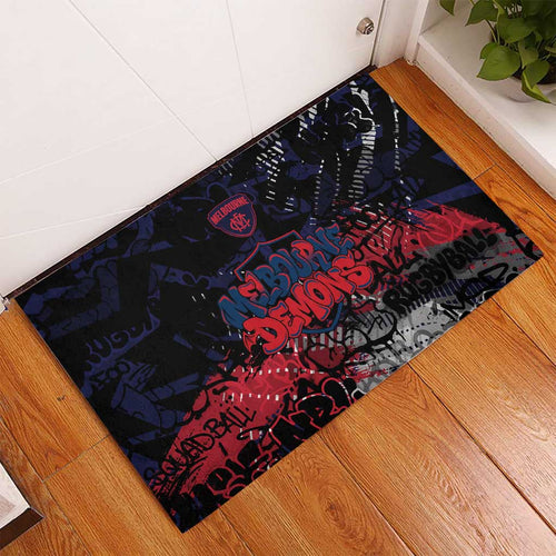 Melbourne Demons Rubber Doormat Urban Graffiti Street Art - Bold Abstract Spray Paint