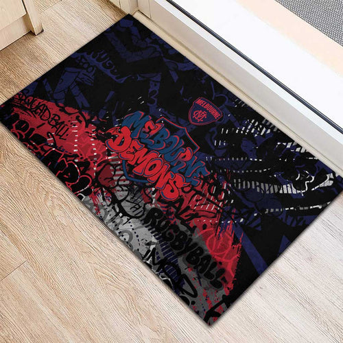 Melbourne Demons Rubber Doormat Urban Graffiti Street Art - Bold Abstract Spray Paint